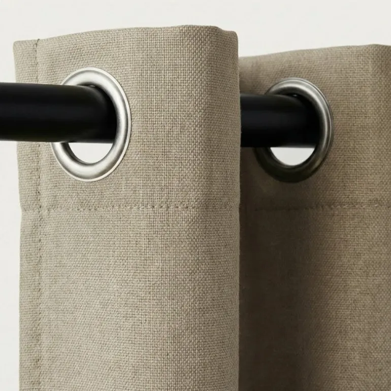 Gordijnen 100% Verduisterend - Ringen - Beige