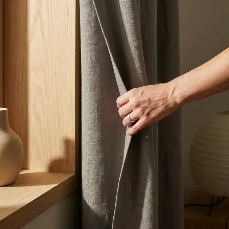 Gordijnen 100% Verduisterend - Ringen - Taupe