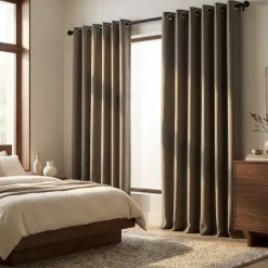 Gordijnen 100% Verduisterend - Ringen - Taupe