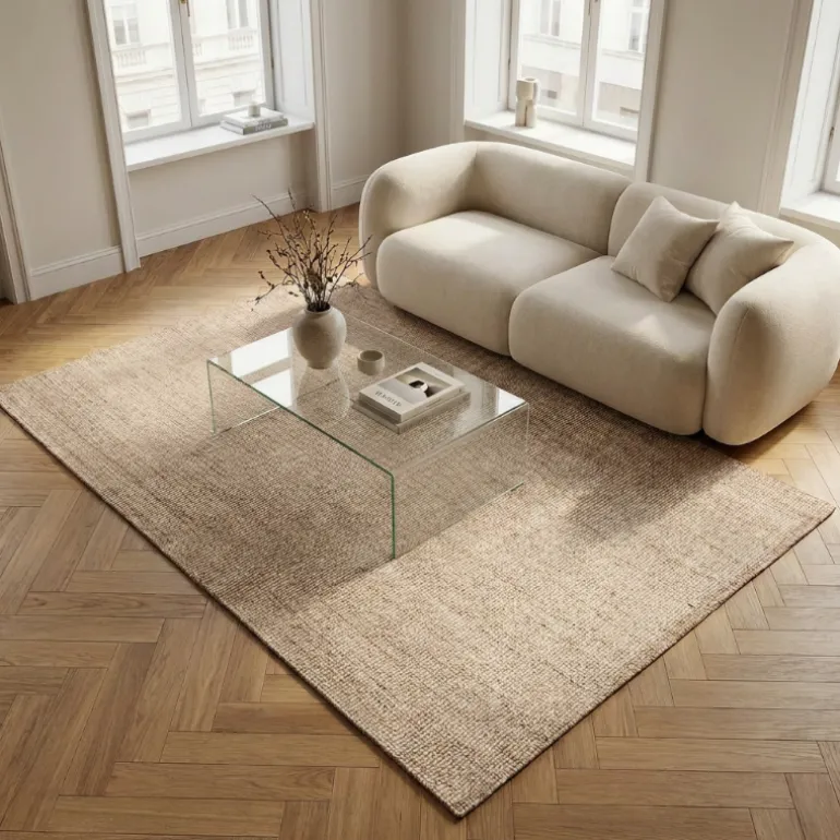 Handgeweven Jute Vloerkleed - Naturel