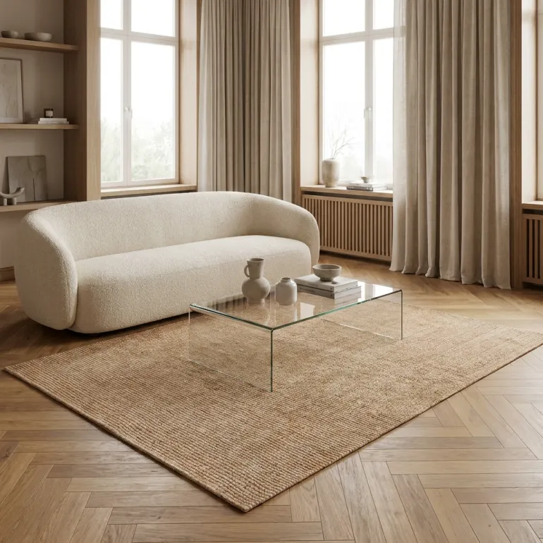 Handgeweven Jute Vloerkleed Rosalie - Naturel