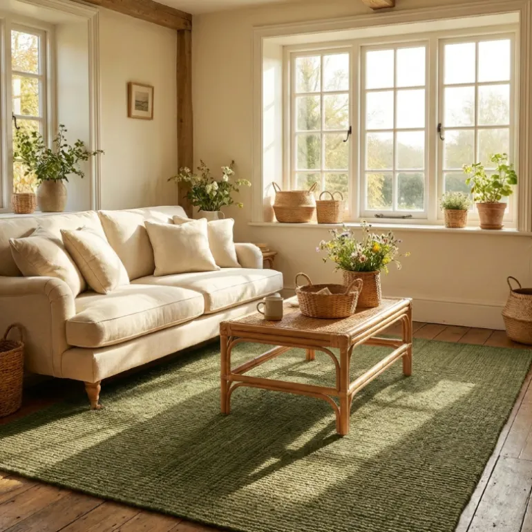 Handgeweven Jute Vloerkleed Rosalie - Groen
