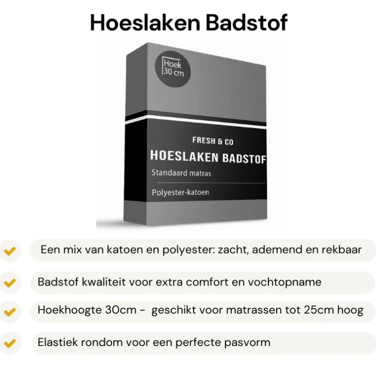 Hoeslaken - Badstof - Antraciet