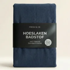 Hoeslaken - Badstof - Navy