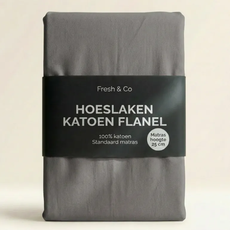 Hoeslaken - Flanel Katoen - Antraciet
