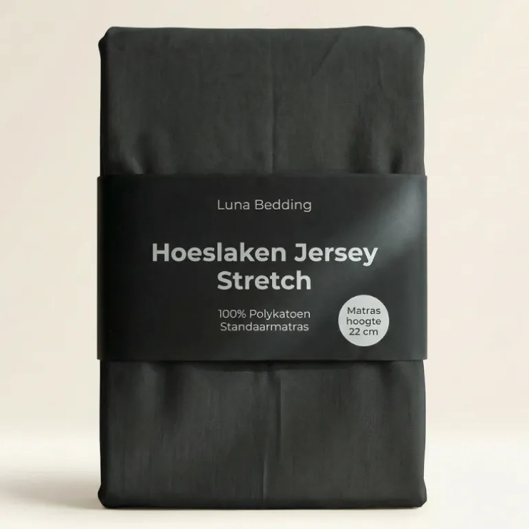 Hoeslaken - Jersey Stretch - Zwart