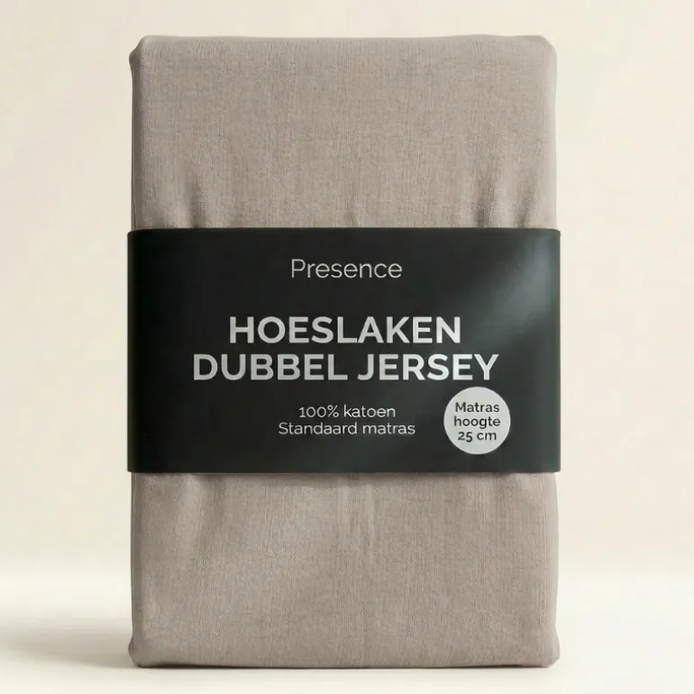 Hoeslaken - Katoen Dubbel Jersey - Lichtgrijs
