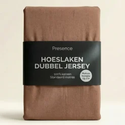 Hoeslaken - Katoen Dubbel Jersey - Cognac