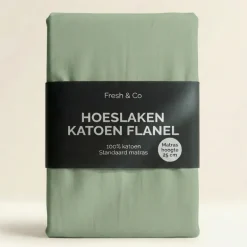 Hoeslaken - Katoen Flanel - Groen