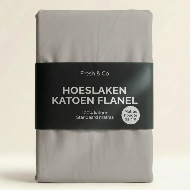 Hoeslaken - Katoen Flanel - Lichtgrijs