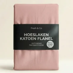 Hoeslaken - Katoen Flanel - Roze