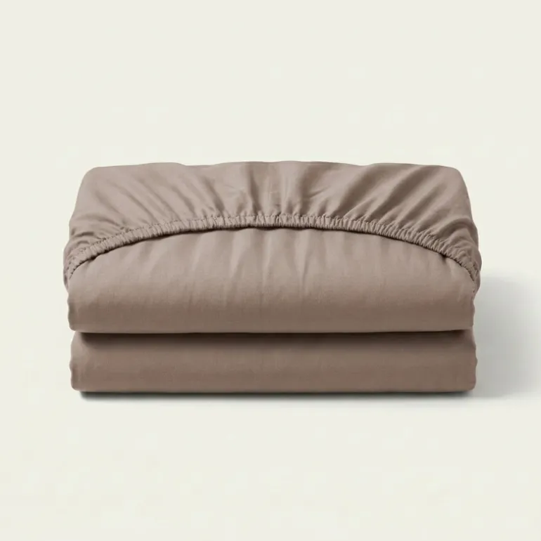 Hoeslaken Katoen Flanel - Taupe