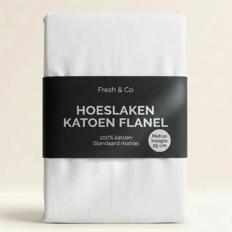 Hoeslaken - Katoen Flanel - Wit