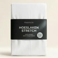Hoeslaken - Katoen Jersey Stretch - Extra Hoog - Wit