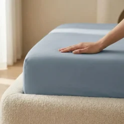 Hoeslaken Katoen - Jersey Stretch - Blauw