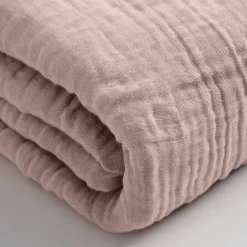 Hoeslaken Katoen Mousseline - Roze