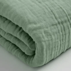 Hoeslaken Katoen Mousseline - Groen
