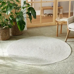 Jute Buitenkleed Braids Rond - Grijs