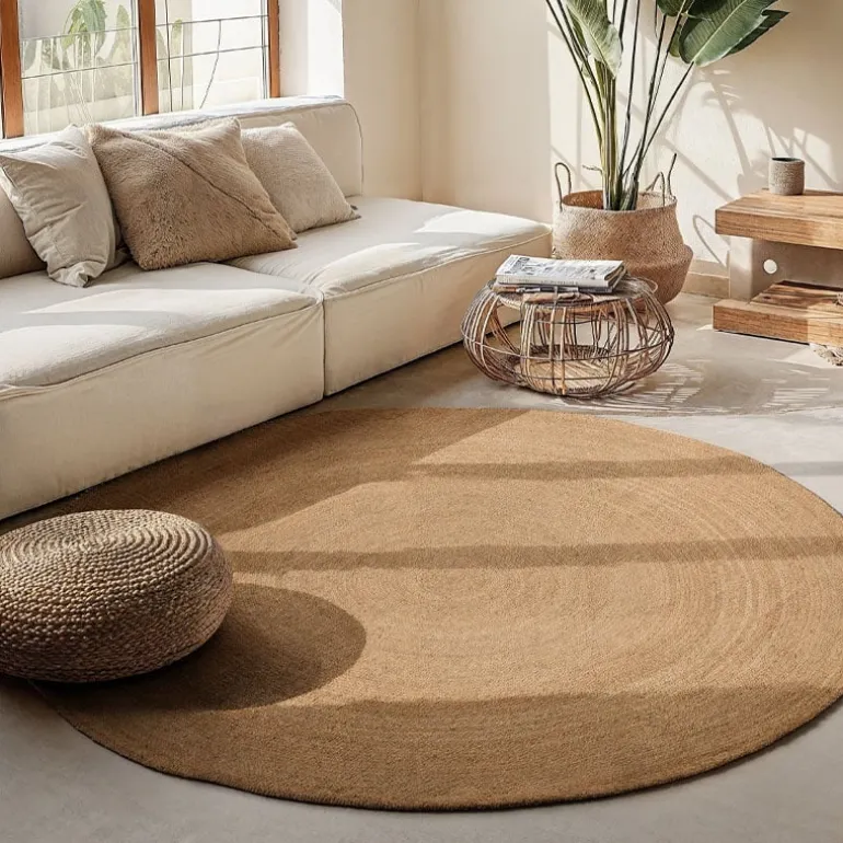 Jute Vloerkleed Geweven - Rond - Naturel