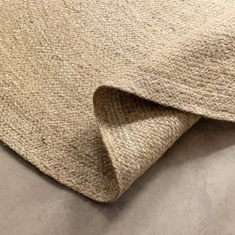 Jute Vloerkleed Geweven - Rond - Crème