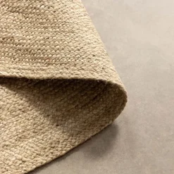 Jute Vloerkleed Geweven - Rond - Crème