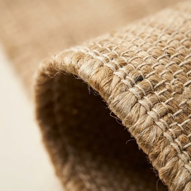 Jute Wol Katoen Vloerkleed - Beige