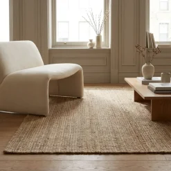 Jute Wol Katoen Vloerkleed - Beige