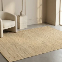 Jute Wol Katoen Vloerkleed - Beige