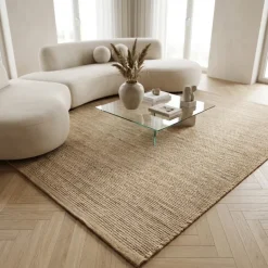 Jute Wol Katoen Vloerkleed - Beige