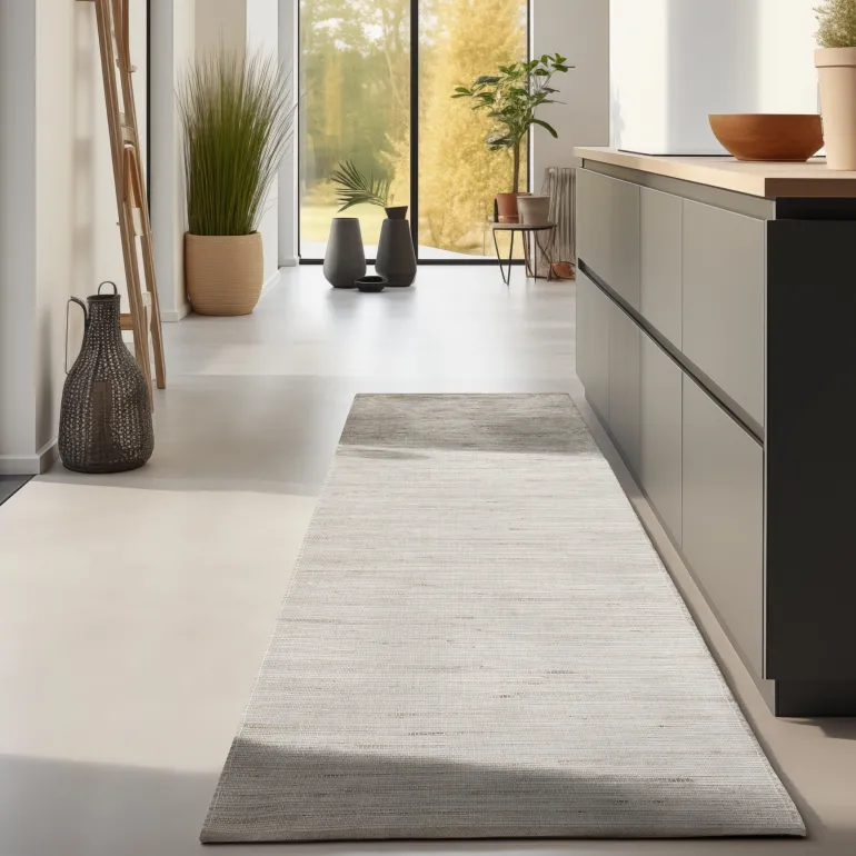 Jute Wol Katoen Vloerkleed - Grijs / Bruin