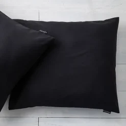 Kussenslopen Percale Katoen: 2-PACK - Zwart