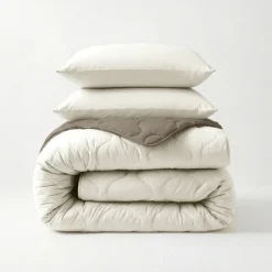 Lazy Dekbed Zonder Overtrek - Crème/Kaki