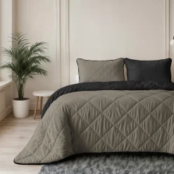 Lazy Dekbed Zonder Overtrek - Double Face - Taupe/Zwart