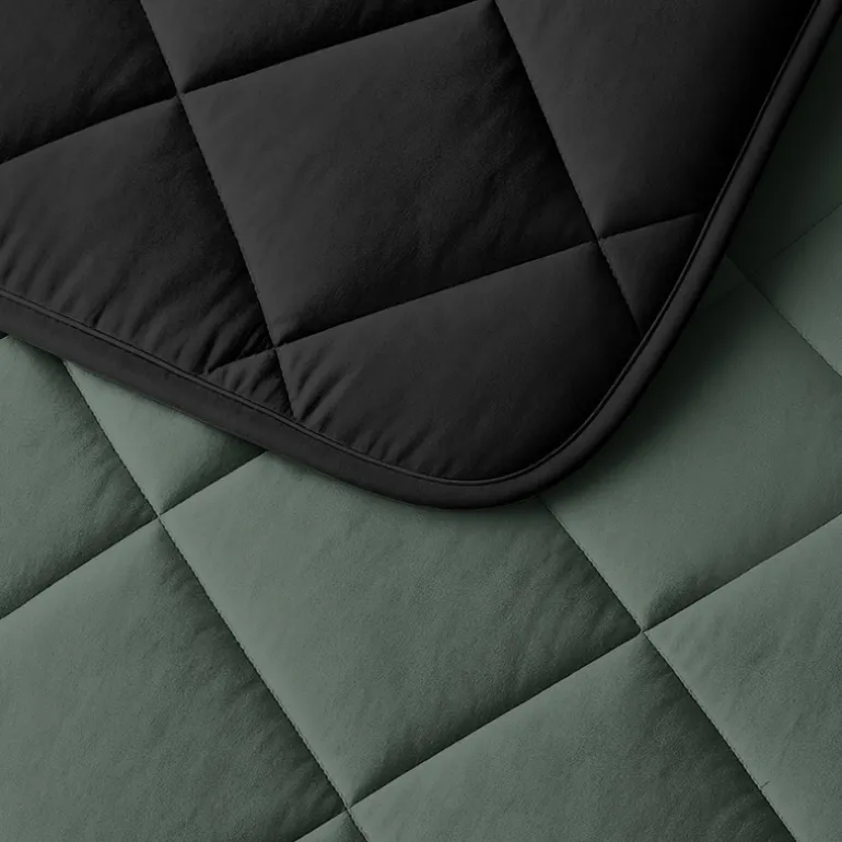 Lazy Dekbed Zonder Overtrek - Double Face - Groen/Zwart