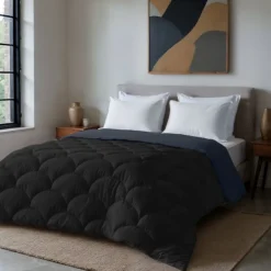 Lazy Dekbed Zonder Overtrek - Double Face - Zwart/Antraciet