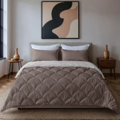 Lazy Dekbed Zonder Overtrek - Double Face - Bruin/Off White