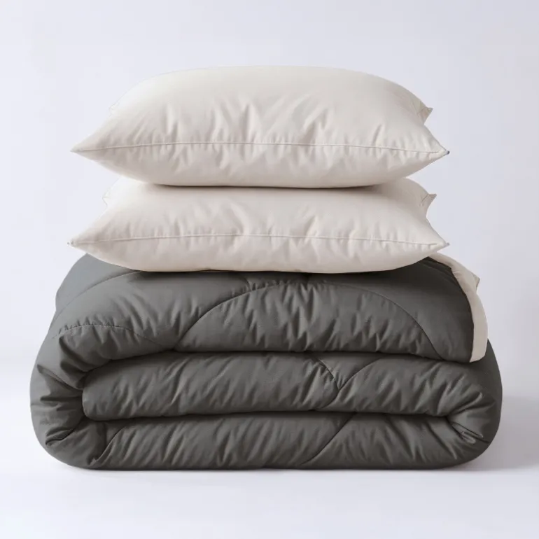 Lazy Dekbed Zonder Overtrek - Double Face - Antraciet/Off White