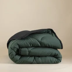 Lazy Dekbed Zonder Overtrek - Double Face - Zwart/Donkergroen