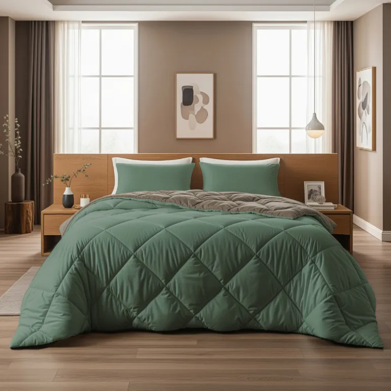 Lazy Dekbed Zonder Overtrek - Groen/Kaki
