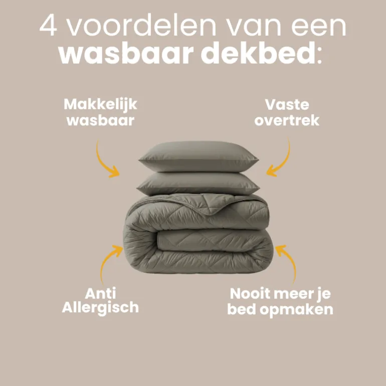 Lazy Dekbed Zonder Overtrek - Kaki