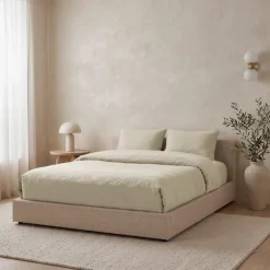 Lazy Dekbed Zonder Overtrek met Instopstrook - Katoen - Beige