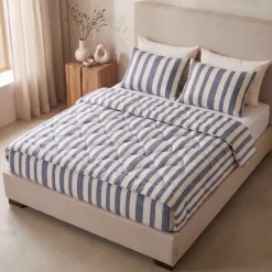 Lazy Dekbed Zonder Overtrek met Instopstrook - Katoen - Royal Stripe
