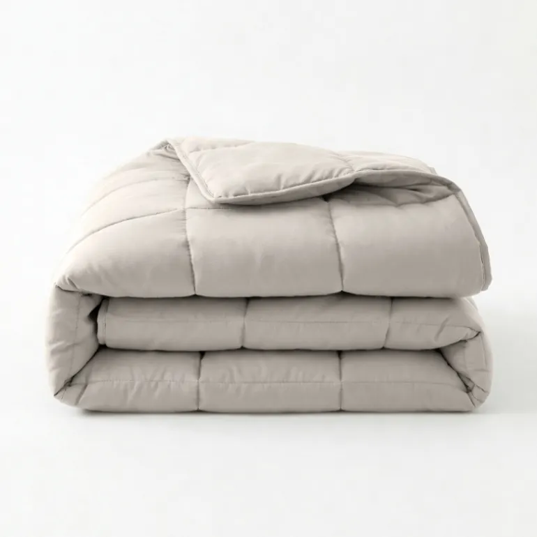 Lazy Dekbed Zonder Overtrek - Percale Katoen - Taupe/Grijs