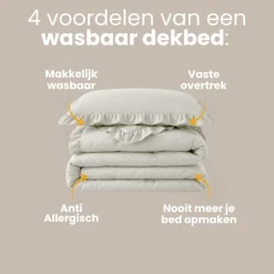 Lazy Dekbed Zonder Overtrek Ruffles - Off White