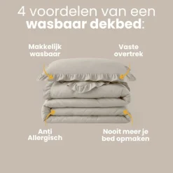 Lazy Dekbed Zonder Overtrek Ruffles - Taupe/Grijs