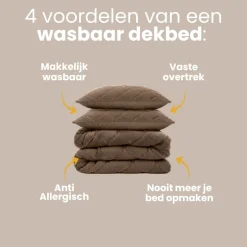 Lazy Dekbed Zonder Overtrek - Teddy - Taupe/Bruin