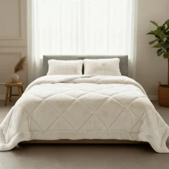 Lazy Dekbed Zonder Overtrek - Teddy Fur - Beige