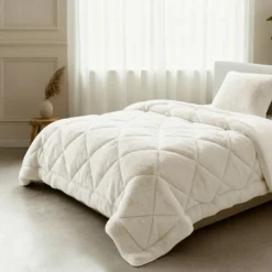 Lazy Dekbed Zonder Overtrek - Teddy Fur - Beige