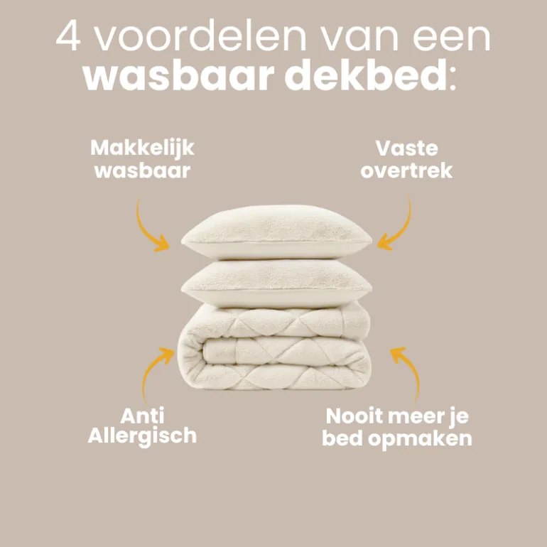 Lazy Dekbed Zonder Overtrek - Teddy Fur - Beige