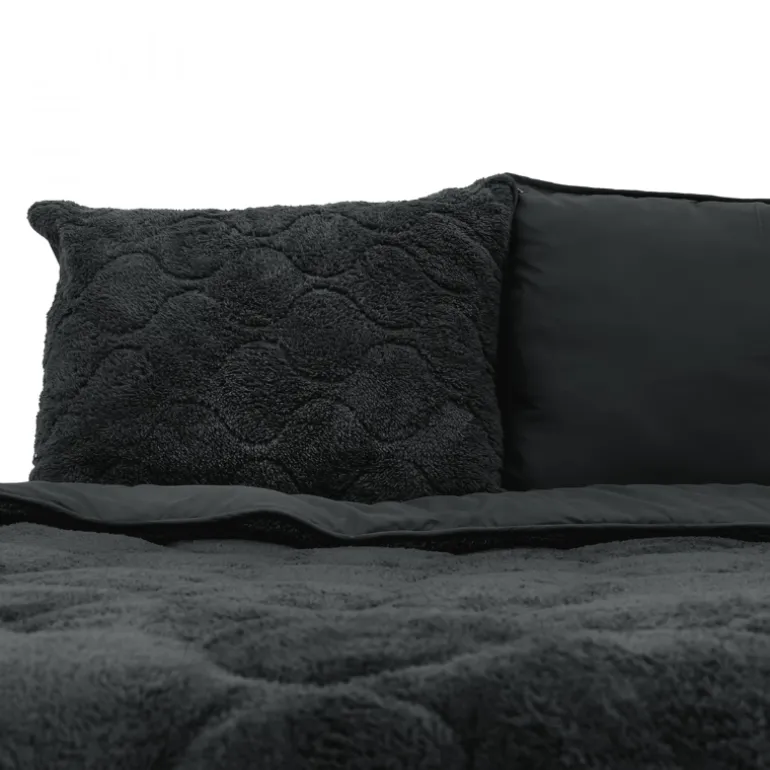 Lazy Dekbed Zonder Overtrek - Teddy - Zwart